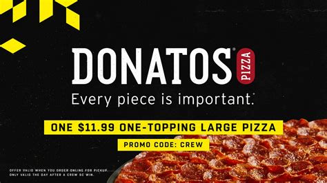 The most recent coupon is 2 off any large pizza with promo code TWO. . Coupon code for donatos